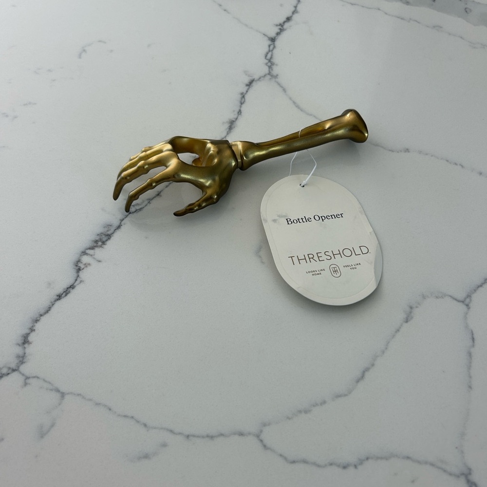Gold Skeleton Hand-Shaped Bottle Opener by Threshold